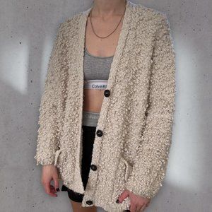 Lumière Chunky Popcorn Knit Oversized Cardigan